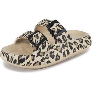 Double Buckle EVA Pillow Slides Waterproof Sandals Comfort Slip On Shoes
